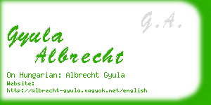 gyula albrecht business card